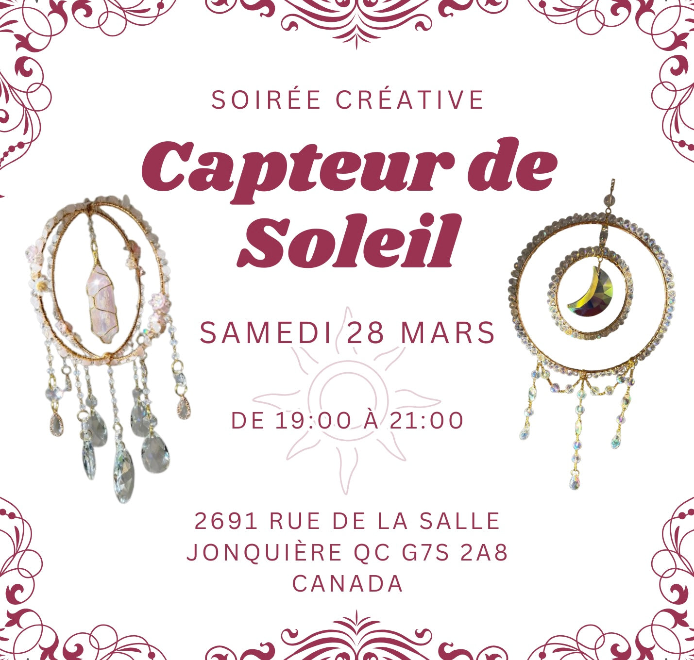 Soirée Créative Mars | Sun Catcher